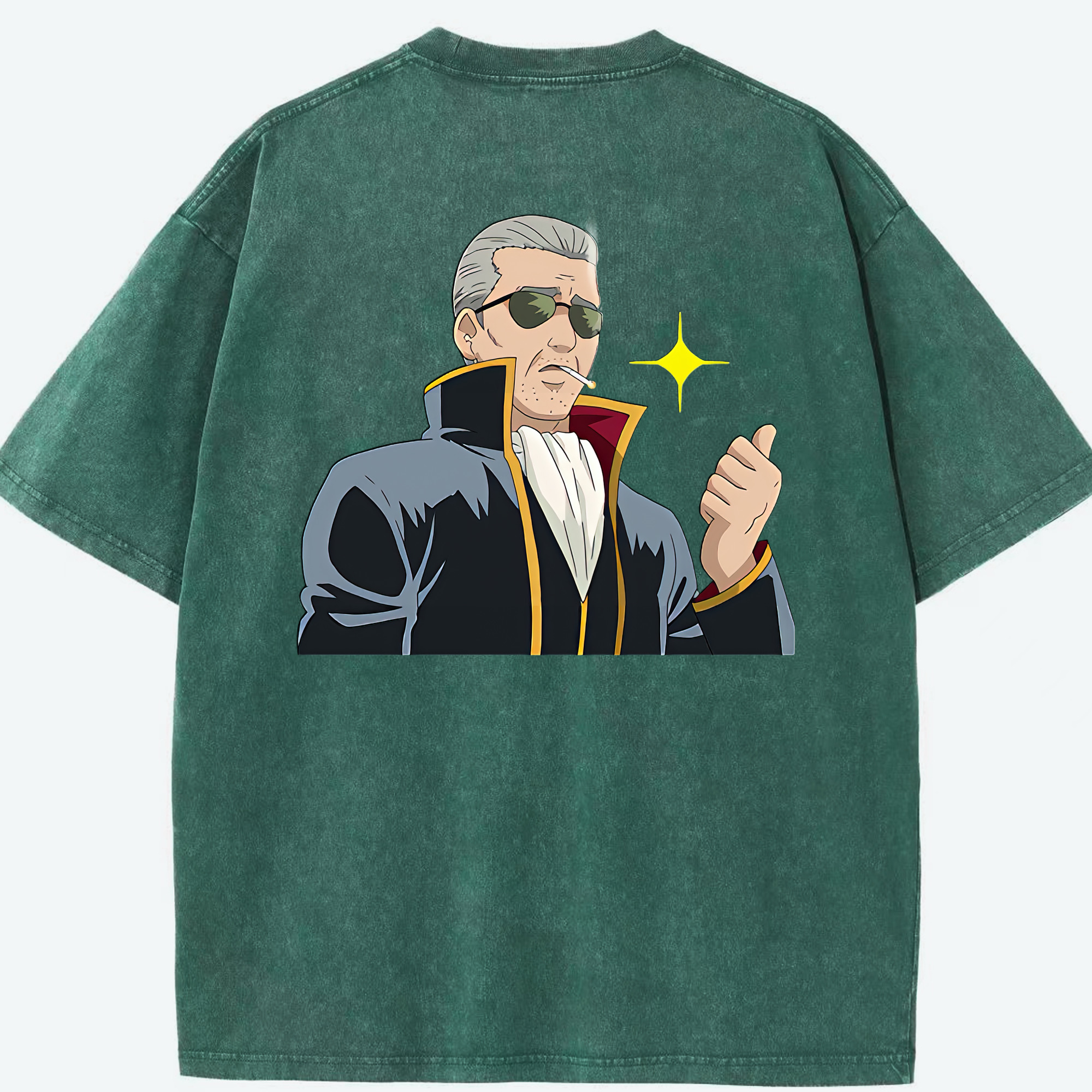 （画像用） ぎんたま 坂田銀時（さかたぎんとき） 神楽 志村新八（しむら しんぱち） GINTAMA Sakata Gintoki Kagura Shimura Shinpachi 綿100% ヴィンテージ風 半袖Tシャツ（背面プリント）